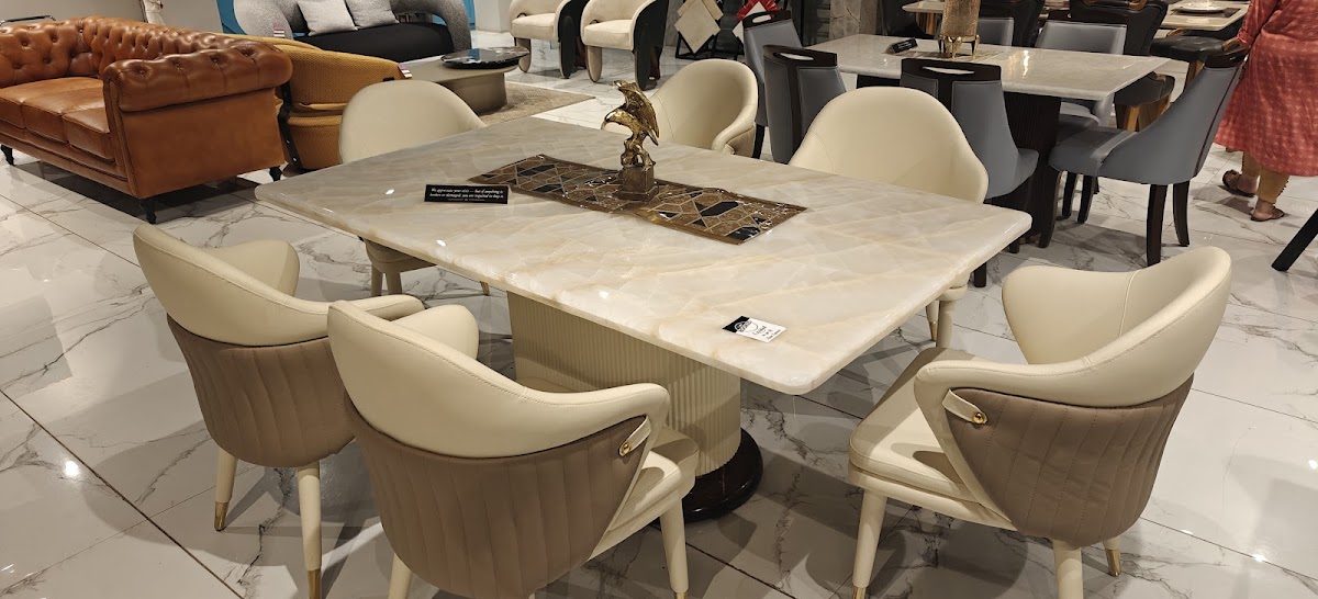 Marble-top dining set